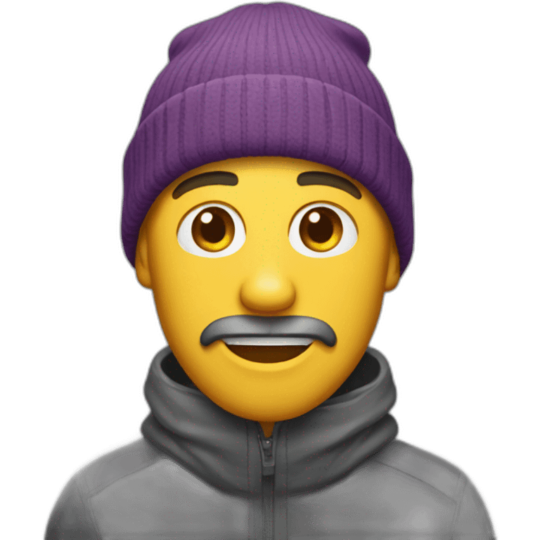 a man with a long jaw and beanie hat emoji