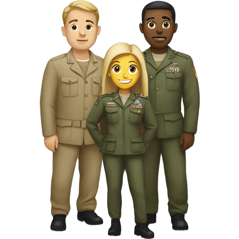 4 army people standing next to eachother emoji