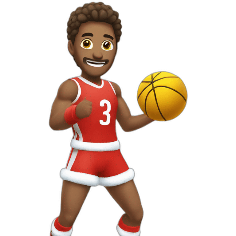 merry christmas by handball player in action emoji