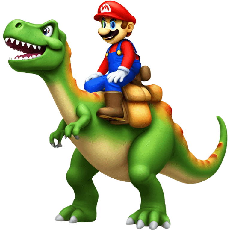 Mario on a dinosaur  emoji