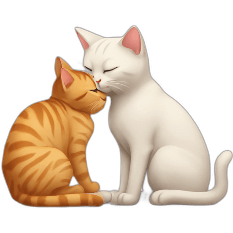 A  cat kissing a  cat emoji