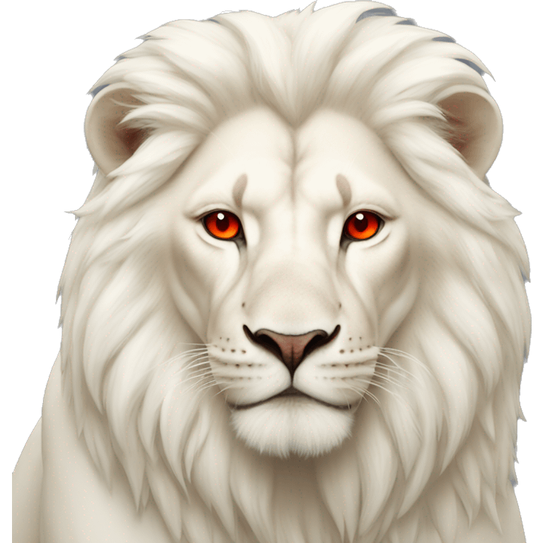 Albino lion with red eyes emoji