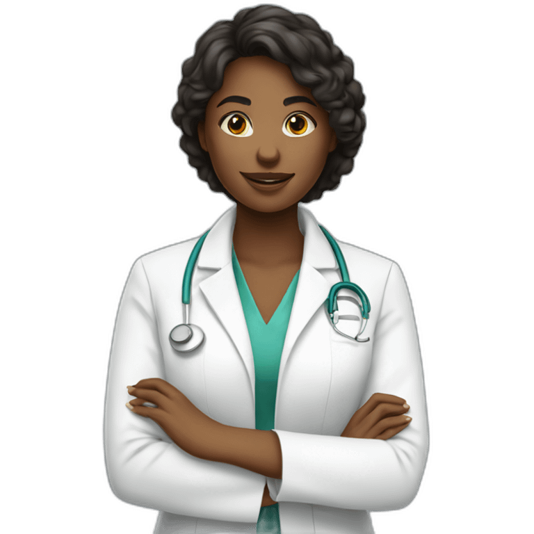 YOUNG WOMAN PHARMACIST IN WHITE COAT emoji