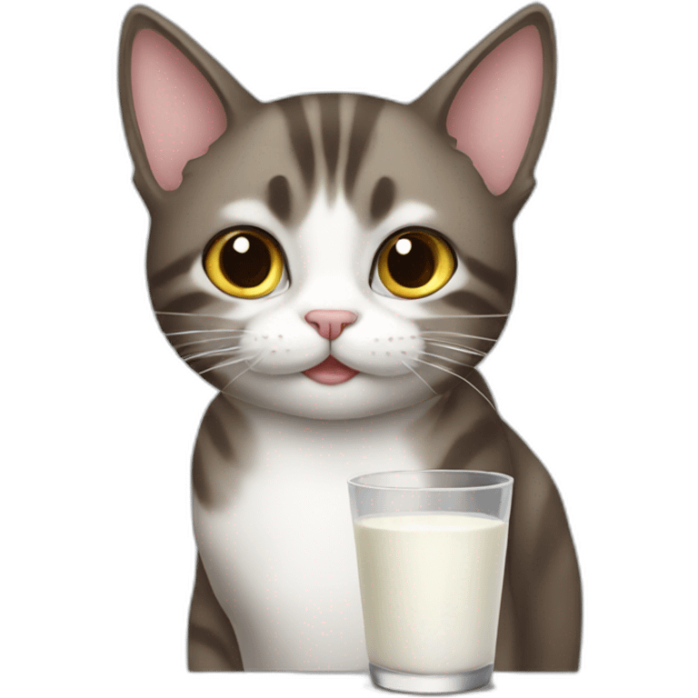 cat drinking milk emoji