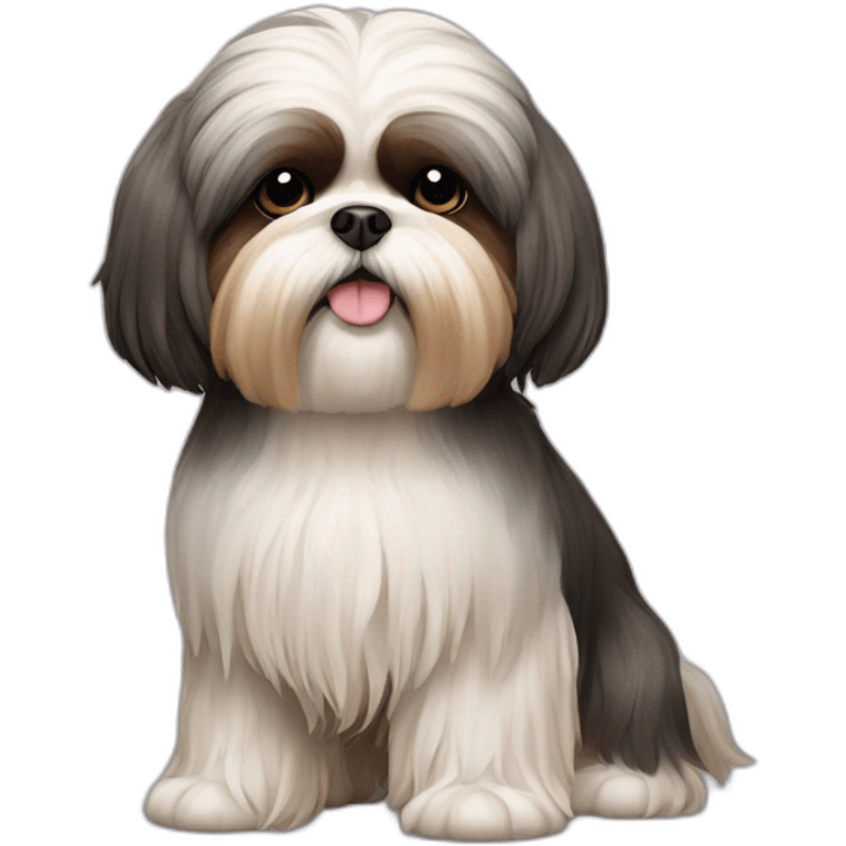 Dog Shih Tzu with long wool full-height  emoji