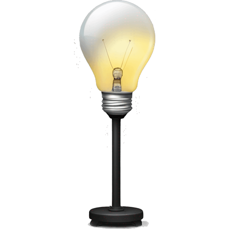 exposed light bulb on a tall light stand emoji