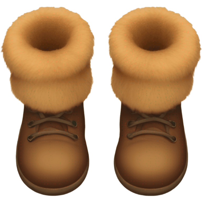 Cute brown fur boots emoji