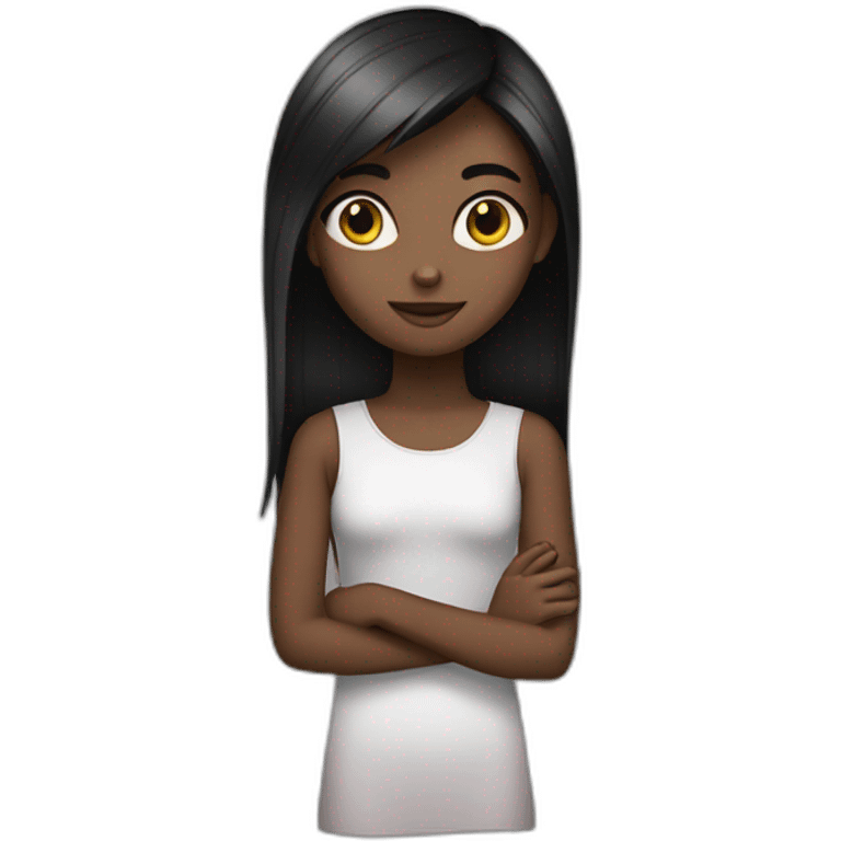 girl with black straight hari  emoji