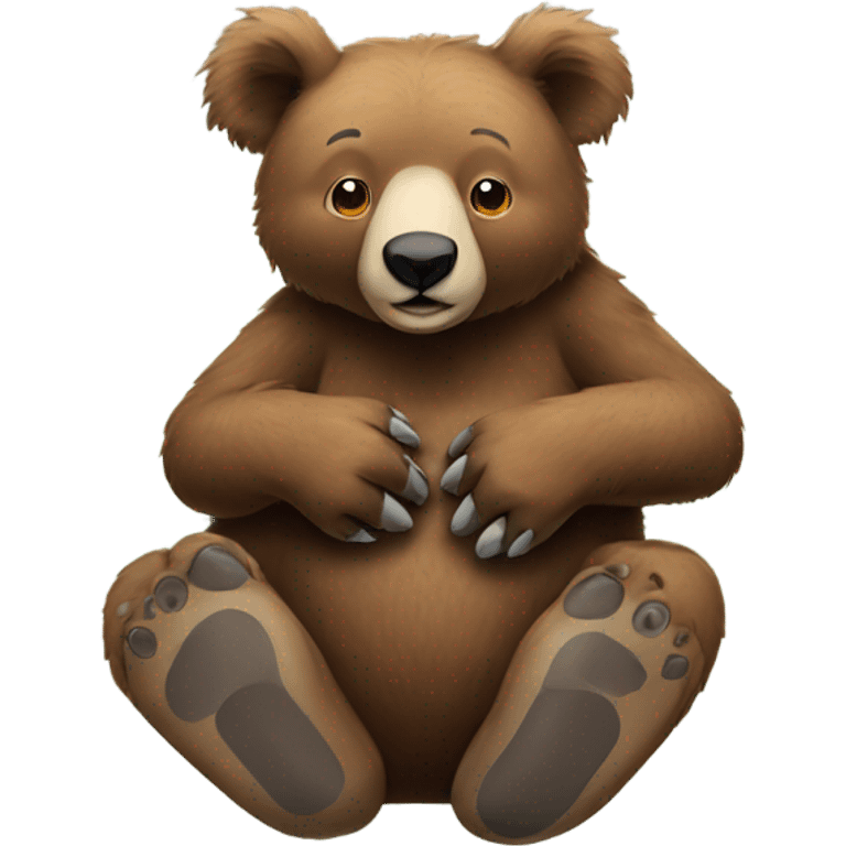 Brown bear paws on koala emoji