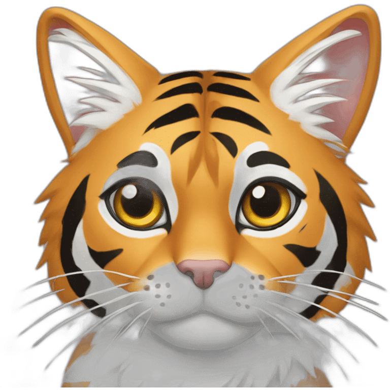 a tiger cat with a white triangle of fur on his neck emoji