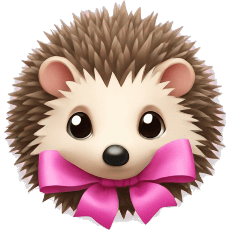 hedgehog with a pink bow emoji