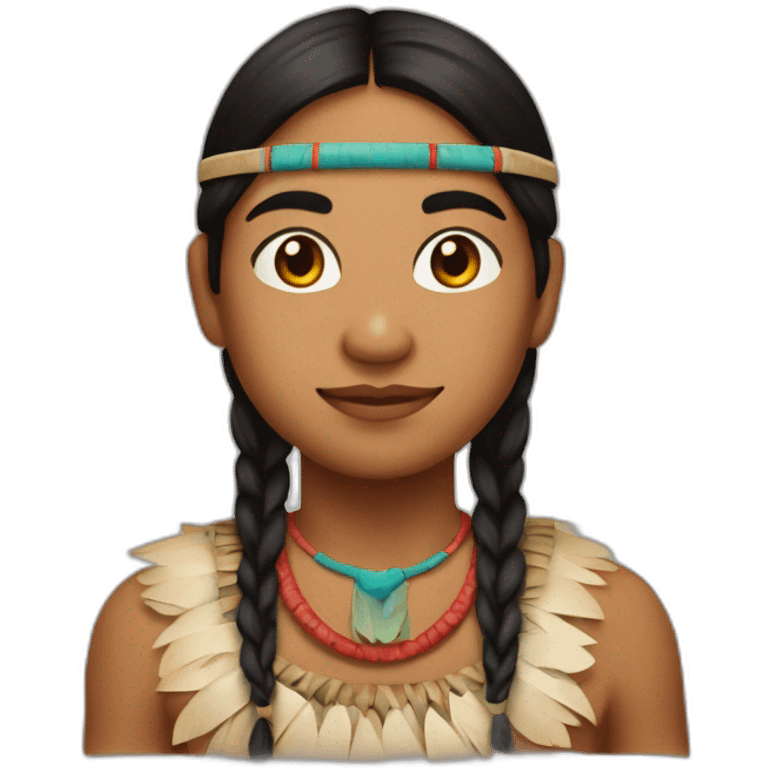 Emoji de un joven indigena con corona emoji