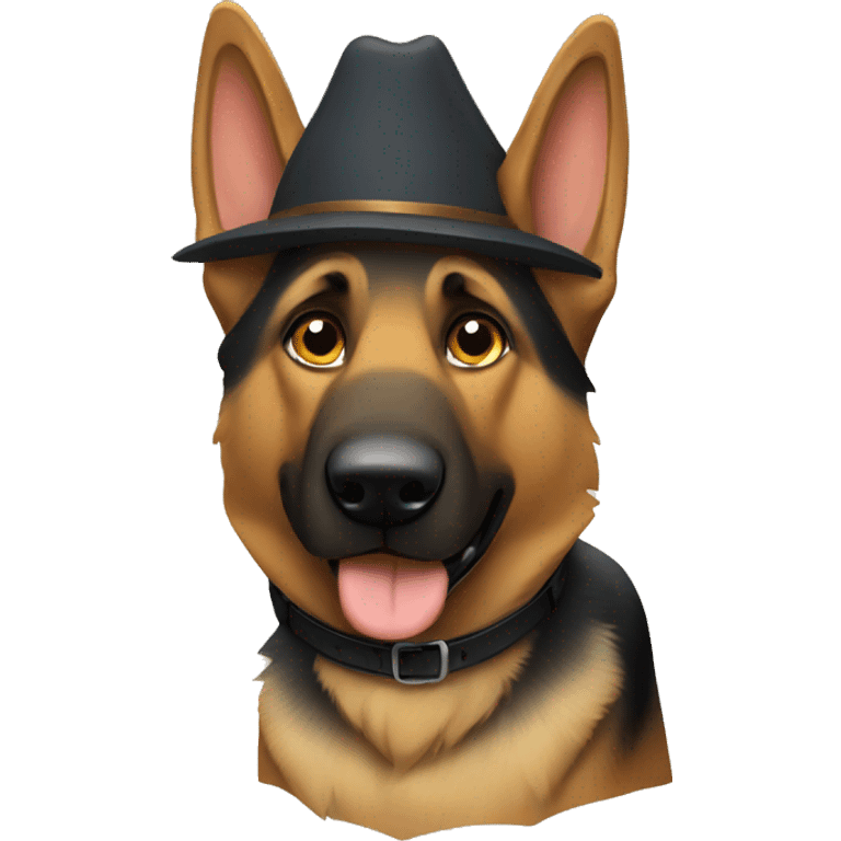 german shepherd with bear hat  emoji