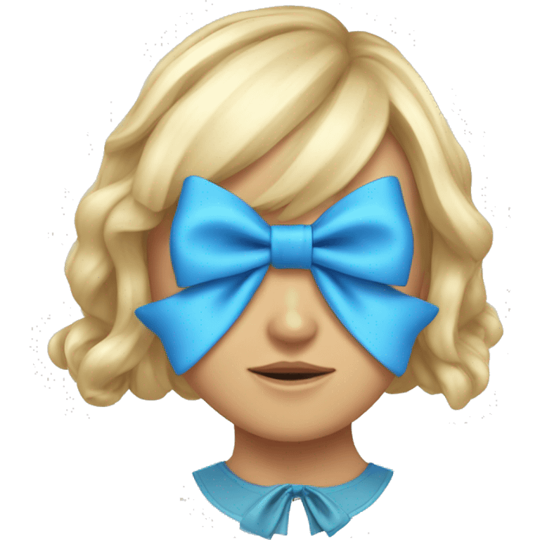 Coquette bow blue emoji