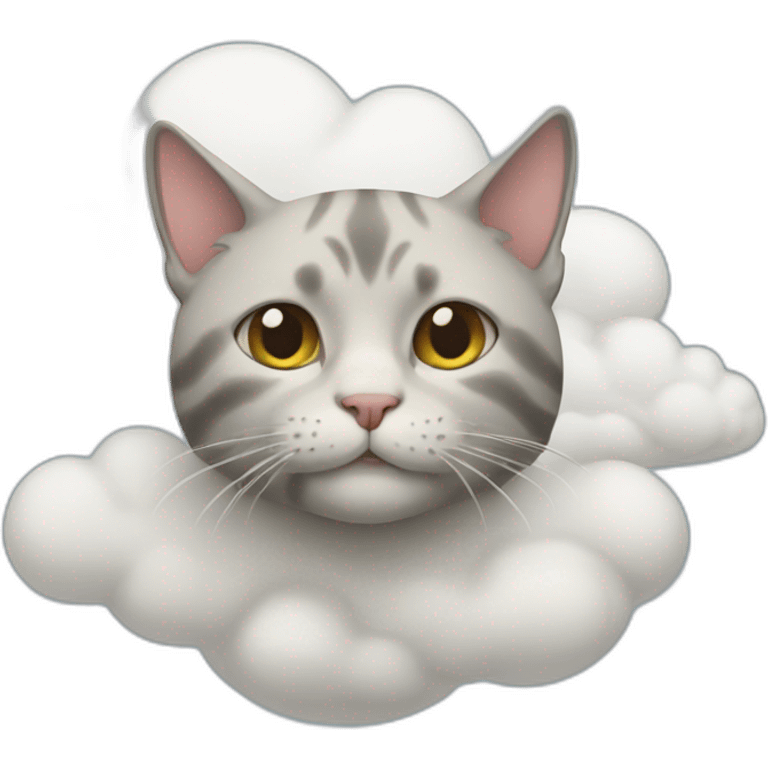 Cat under a cloud emoji