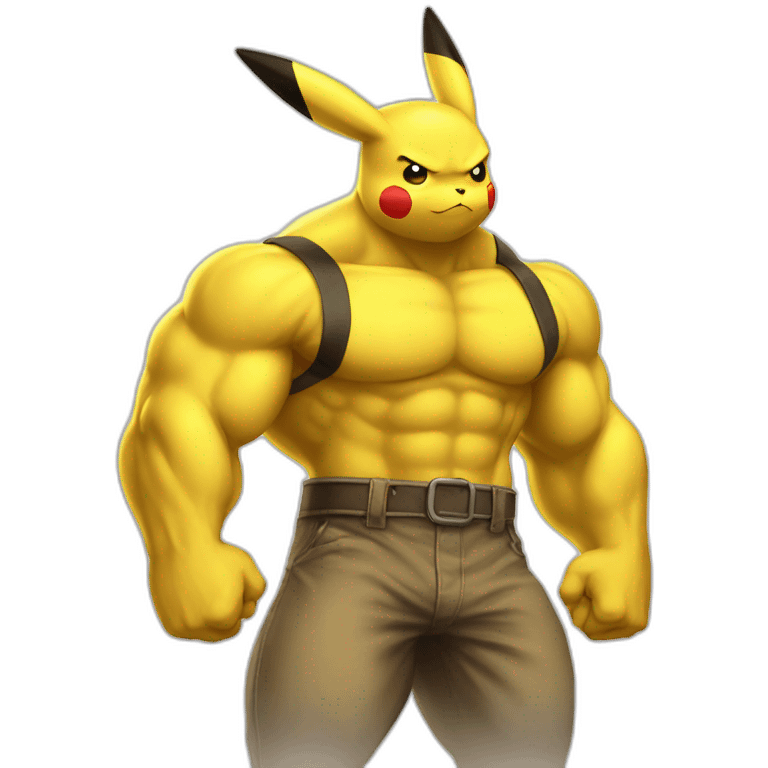 Big strong muscles pikachu yellow  emoji