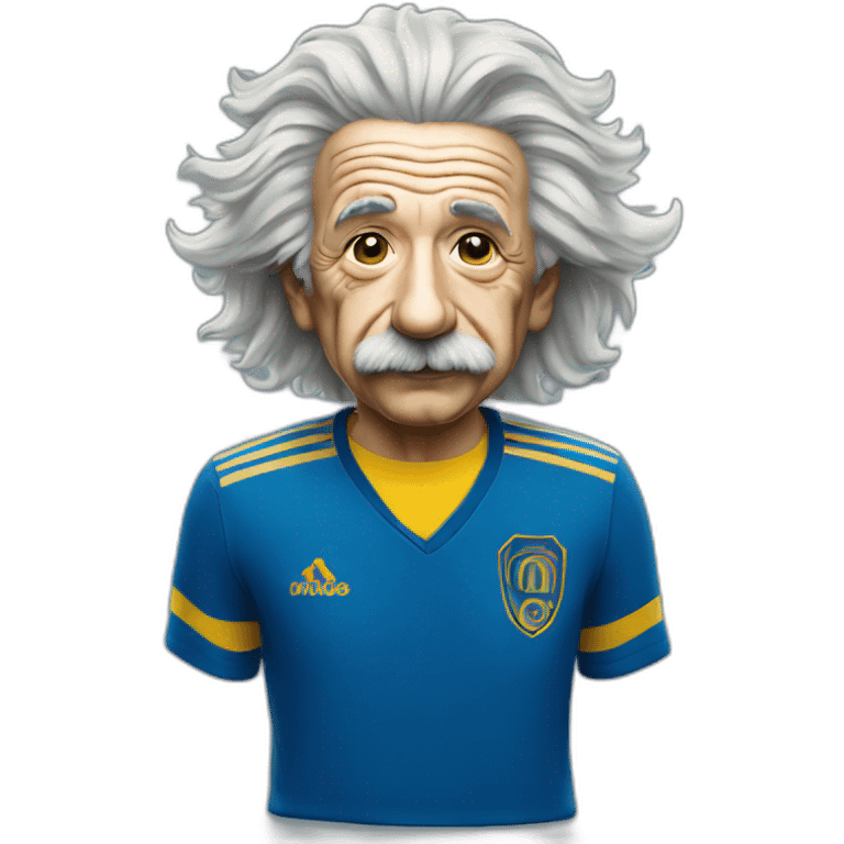 albert einstein con una camiseta de boca juniors emoji