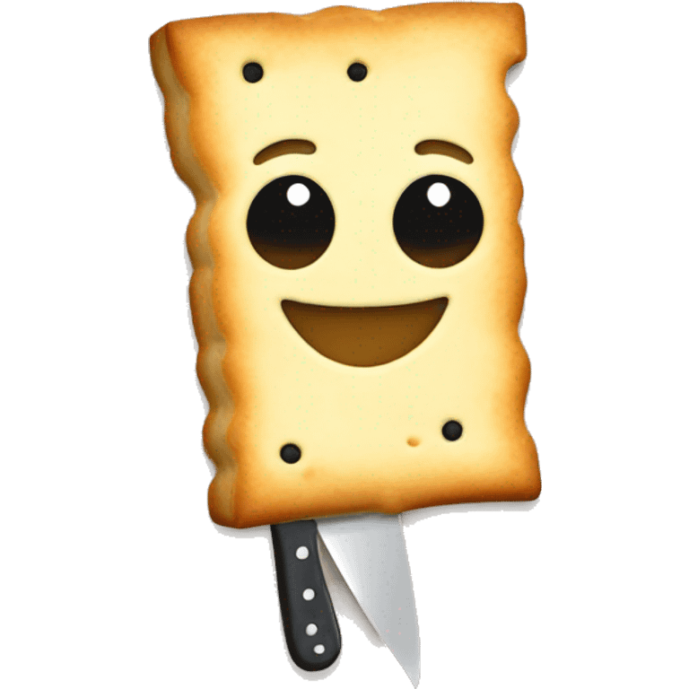 poptart smiling holding a knife emoji