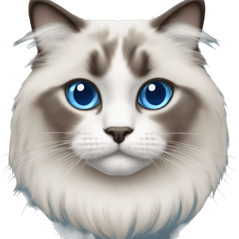 Ragdoll cat with blue eyes emoji