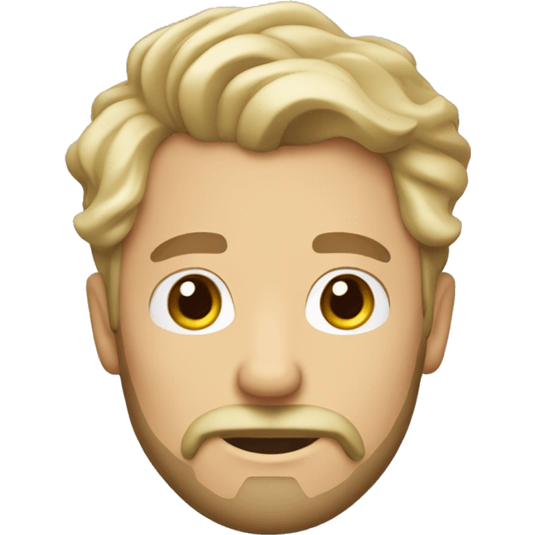 man with beard and moustache, short blonde wavy hair emoji