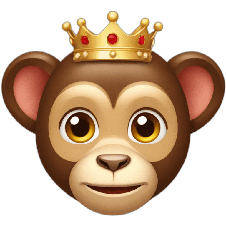 Lady monkey with crown and heart emoji