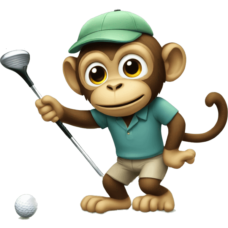 monkey playing golf  emoji