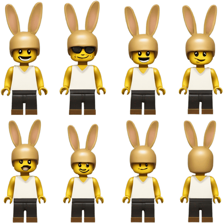 Lego toy whole body with rabbit hat emoji