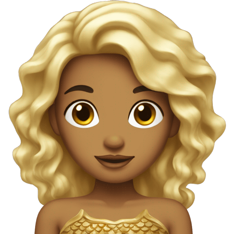 Mermaid with gold details and tanned skin  emoji