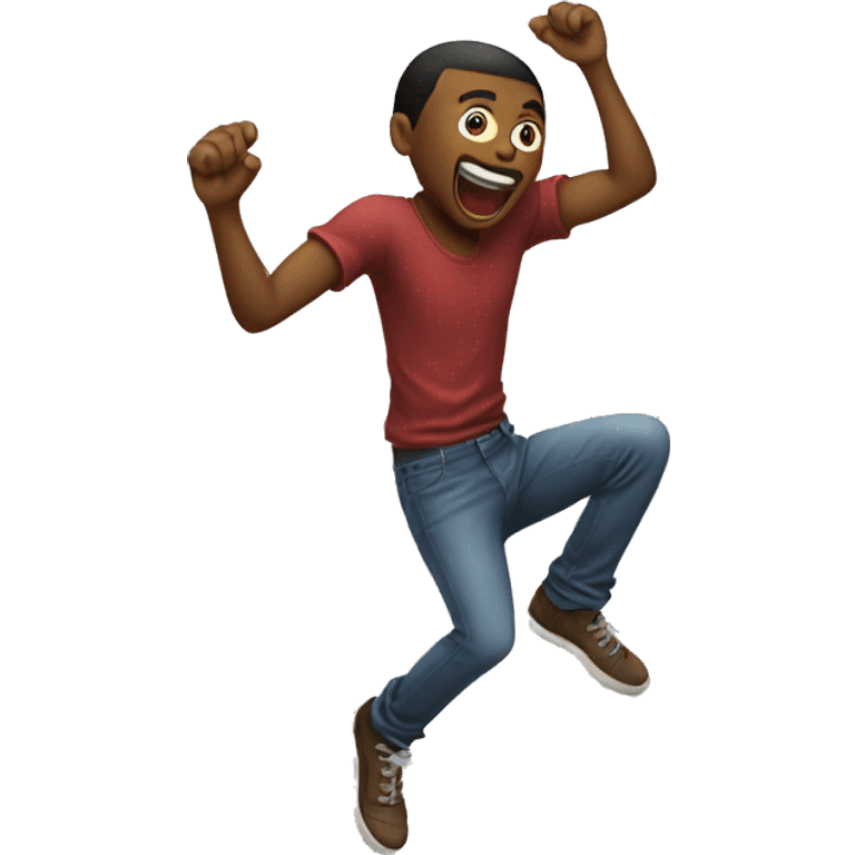 a guy dancing while his tounge is out emoji