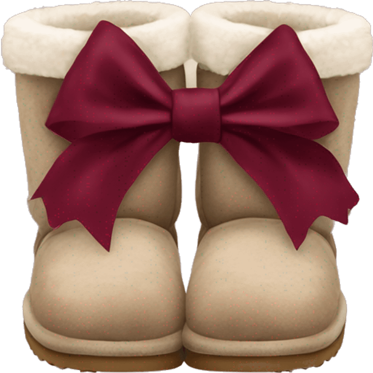 uggs with burgundy bow emoji