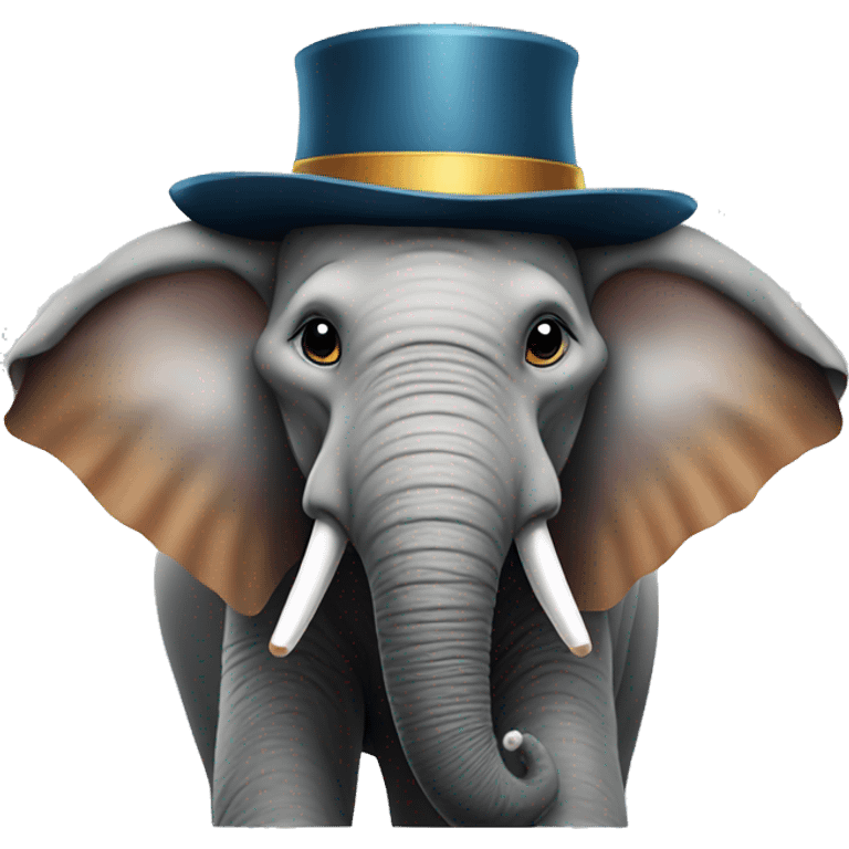 Elephant with hat emoji