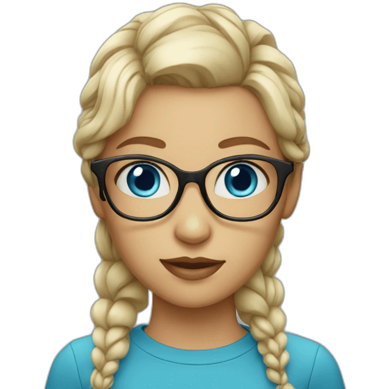 girl blue eyes with glasses emoji