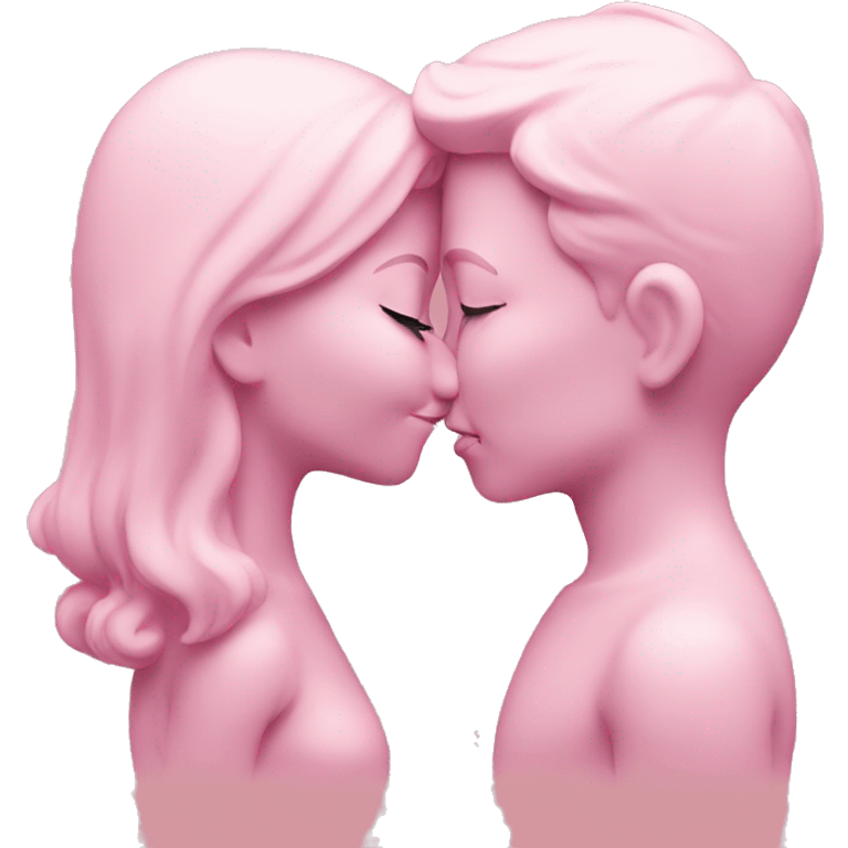 Kiss in pastel pink emoji