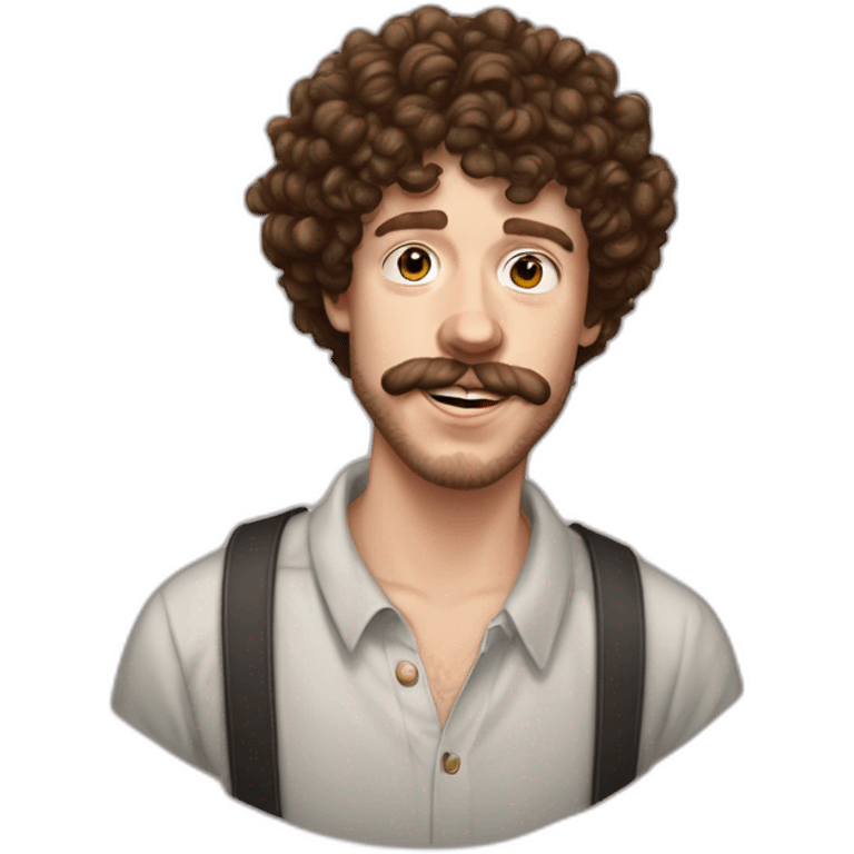 jack harlow con una gran barba y bigote, imagen realista  emoji