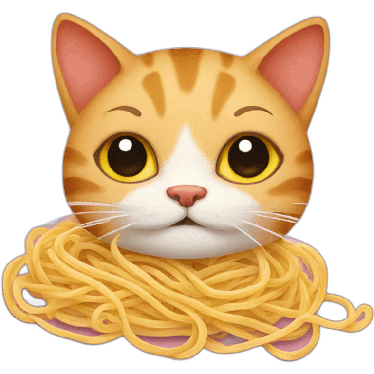 Cat in love spaghettis emoji