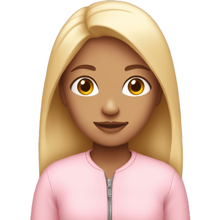 girl with a light pink zip up  emoji