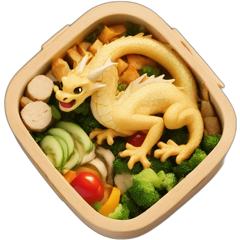 dragon wood bento box emoji