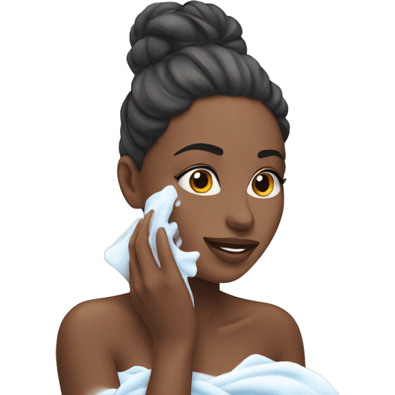 beautiful woman washing her face emoji