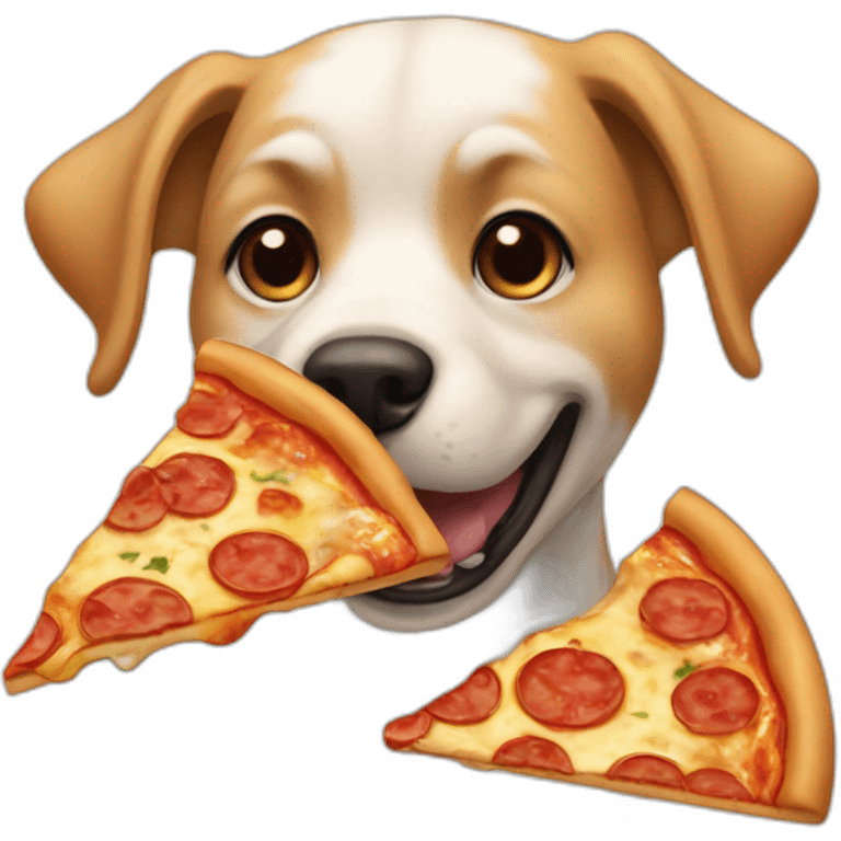 dog eating a pizza emoji