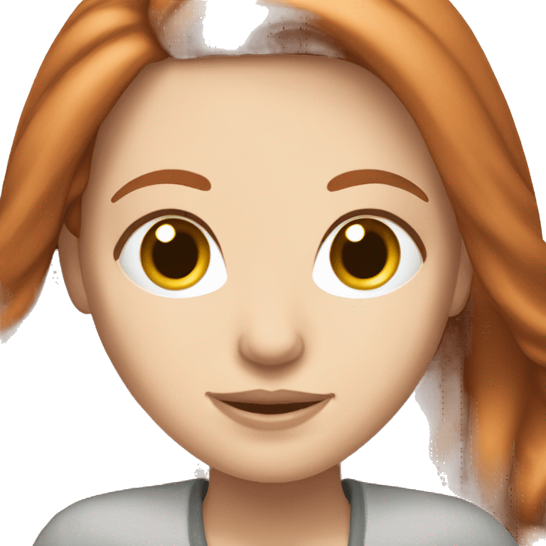 white girl with long auburn hair  emoji