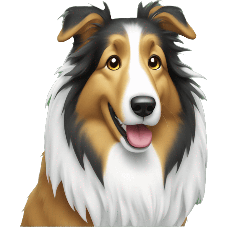 Christmas rough collie emoji