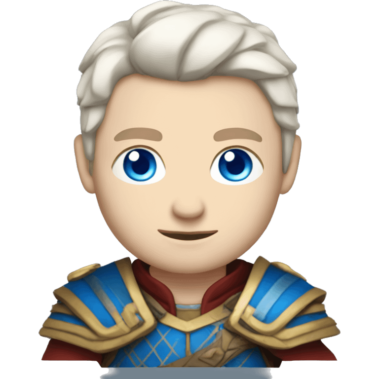 British white male with blue eyes wearing a Mongolian warrior outfit emoji