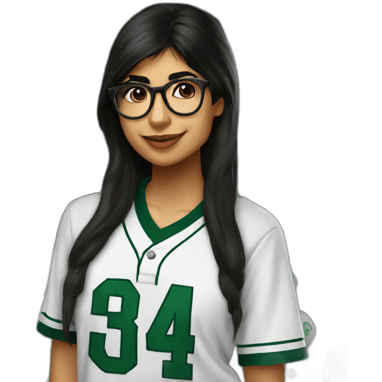 Mia Khalifa slytherin baseball tshirt emoji