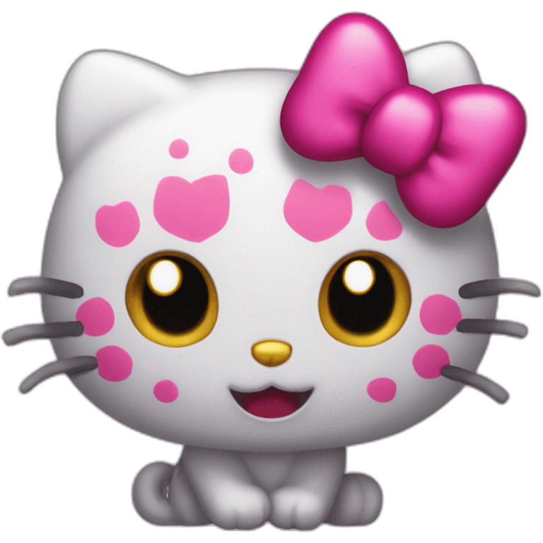 Hello kitty qui boit de la monster emoji