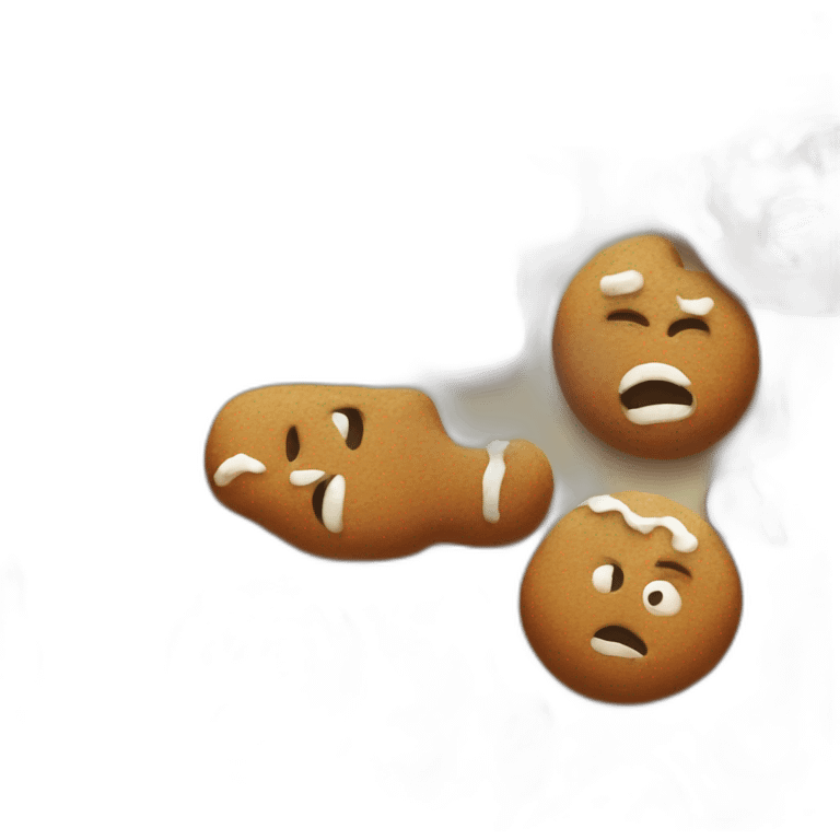 gingerbread man, shrek, sad face emoji