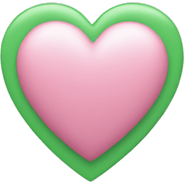 Pink and green heart emoji