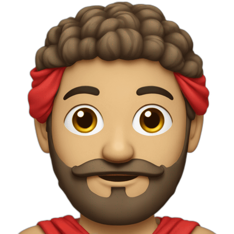 El bey Tunisia with beard, moustache and red tissu around the head emoji