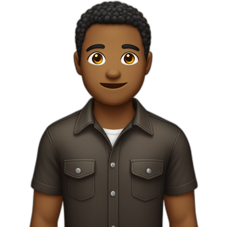 adolescente de camisa negra y pelo marrón emoji