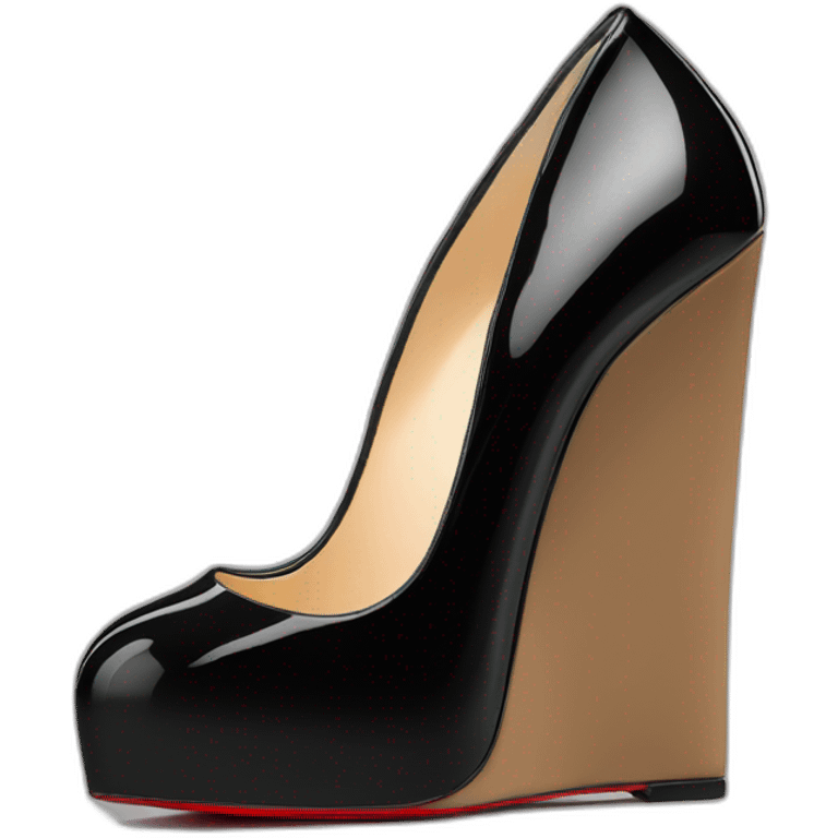 WEDGE heel LOUBOUTIN black PATENT emoji