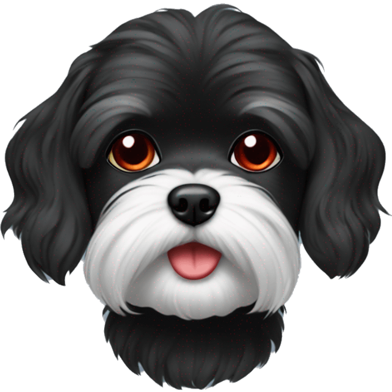 black maltese with red mustache  emoji